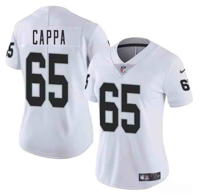 Women's Las Vegas Raiders#65 Alex Cappa White 2025 Vapor Stitched Jersey(Run Small)
